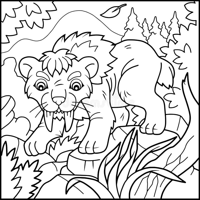 Säbel-Zahn Tiger stock abbildung. Illustration von organismus - 24078526