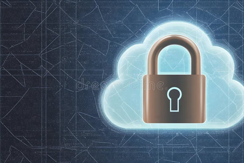 Säkra molndata : Cybersäkerhet och skydd för digital integritet royaltyfri illustrationer