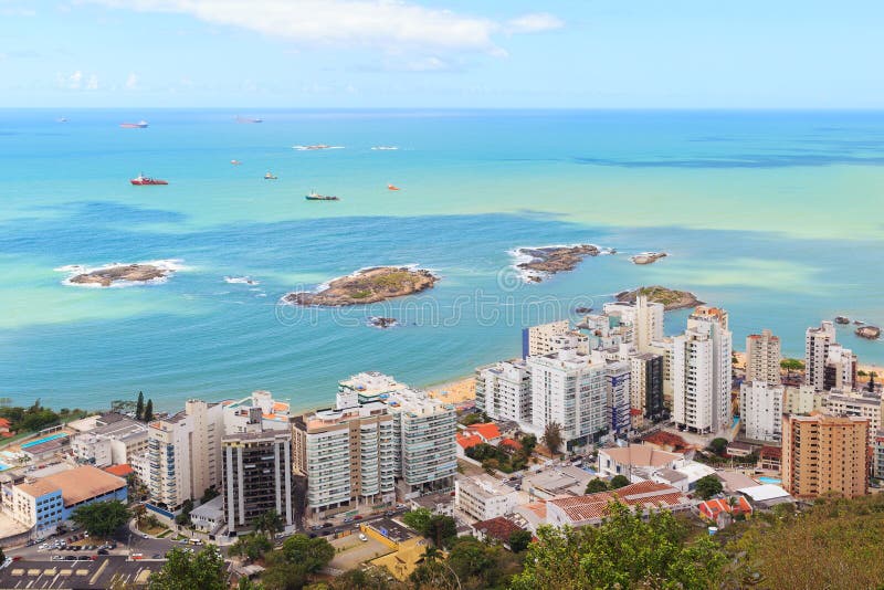 Sätta på land Praiada-costaen och Praia da Sereia, Vila Velha, Vitoria, royaltyfri foto Sätta på land Praiada-costaen och Praia da Sereia, Vila Velha, Vitoria, royaltyfri foto