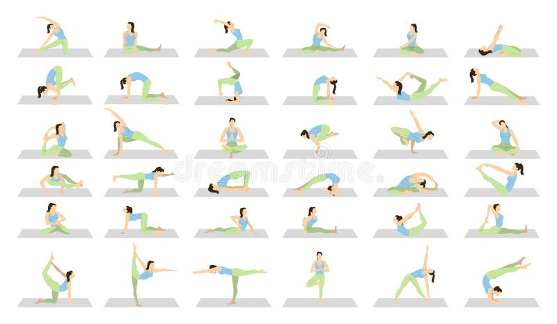 Séance d'entraînement de yoga pour des femmes réglées illustration libre de droits