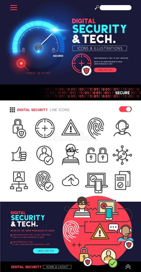 Sécurité et technologie de Digital illustration libre de droits Sécurité et technologie de Digital illustration libre de droits