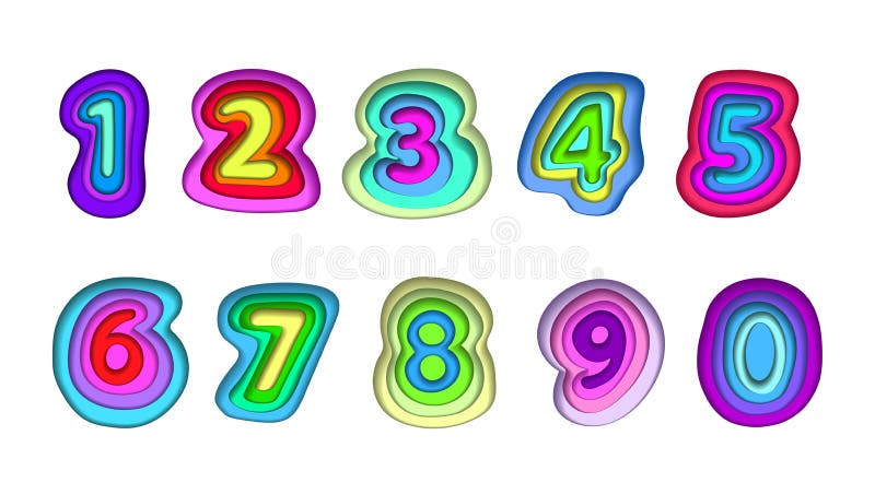 Série de Digital se composant des pièces multicolores illustration libre de droits Série de Digital se composant des pièces multicolores illustration libre de droits