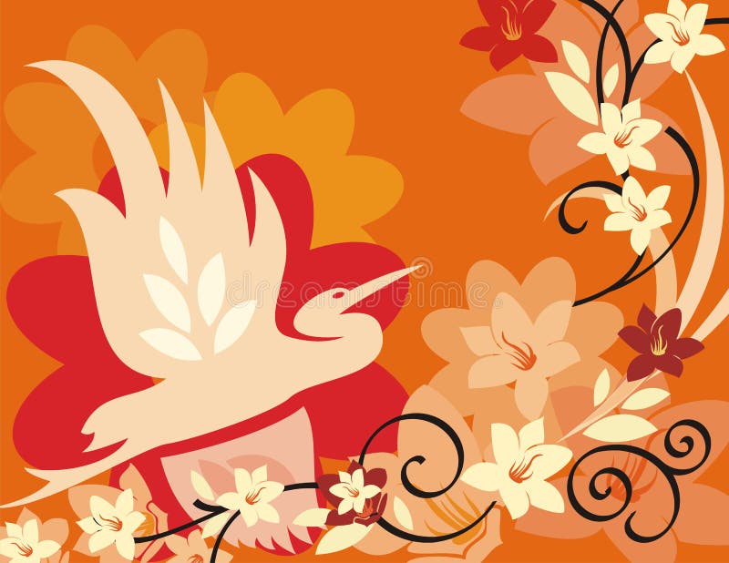 Série florale de fond d'oiseau illustration de vecteur Série florale de fond d'oiseau illustration de vecteur