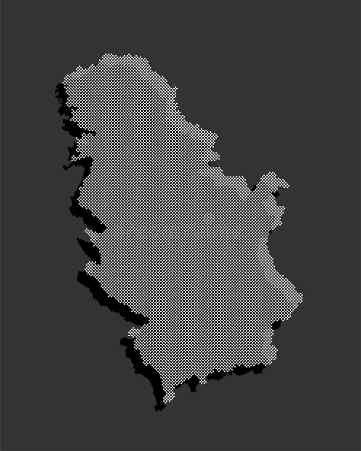Digital vector map Serbia from dots, points isolated in the background. Creative dotted template Europe country for pattern, design, illustration, backdrop. Concept silhouette map state Serbia. Digital vector map Serbia from dots, points isolated in the background. Creative dotted template Europe country for pattern, design, illustration, backdrop. Concept silhouette map state Serbia