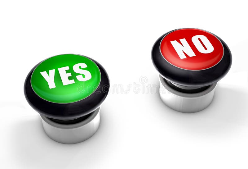 Two different buttons represent decisions. Two different buttons represent decisions