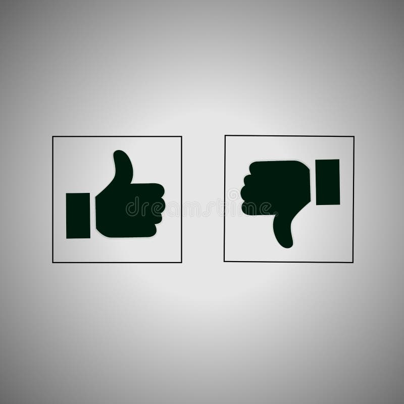 Sí y No El pulgar arriba y abajo de iconos, tiene gusto y tiene aversión de los botones libre illustration Sí y No El pulgar arriba y abajo de iconos, tiene gusto y tiene aversión de los botones libre illustration