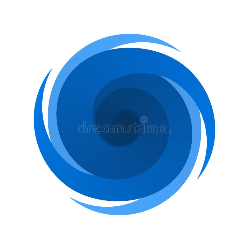 Símbolo azul, muestra de una tormenta, huracán ilustración del vector Símbolo azul, muestra de una tormenta, huracán ilustración del vector