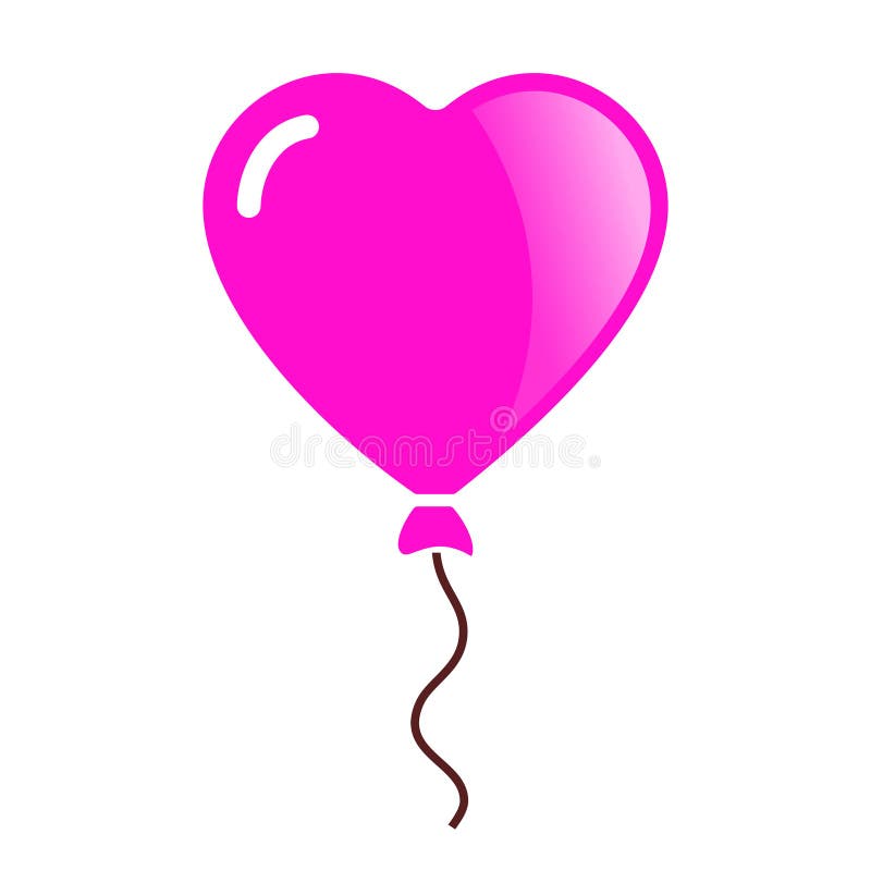 Símbolo de amor con forma de globo de corazón rosa libre illustration