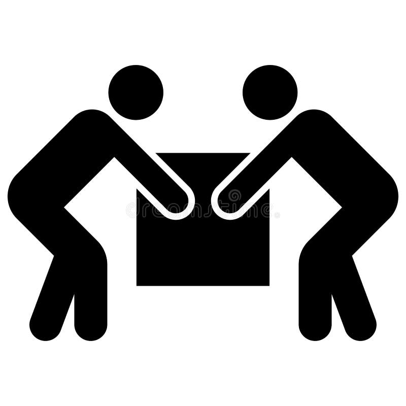 Símbolo de elevação de duas pessoas isolar em fundo branco