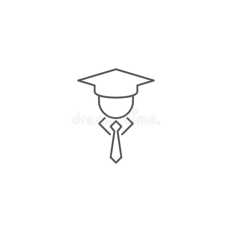 Símbolo de icono del vector de graduación aislado en fondo blanco stock de ilustración