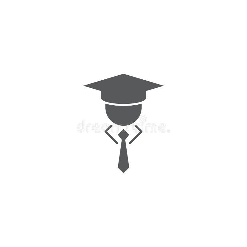 Símbolo de icono del vector de graduación aislado en fondo blanco libre illustration