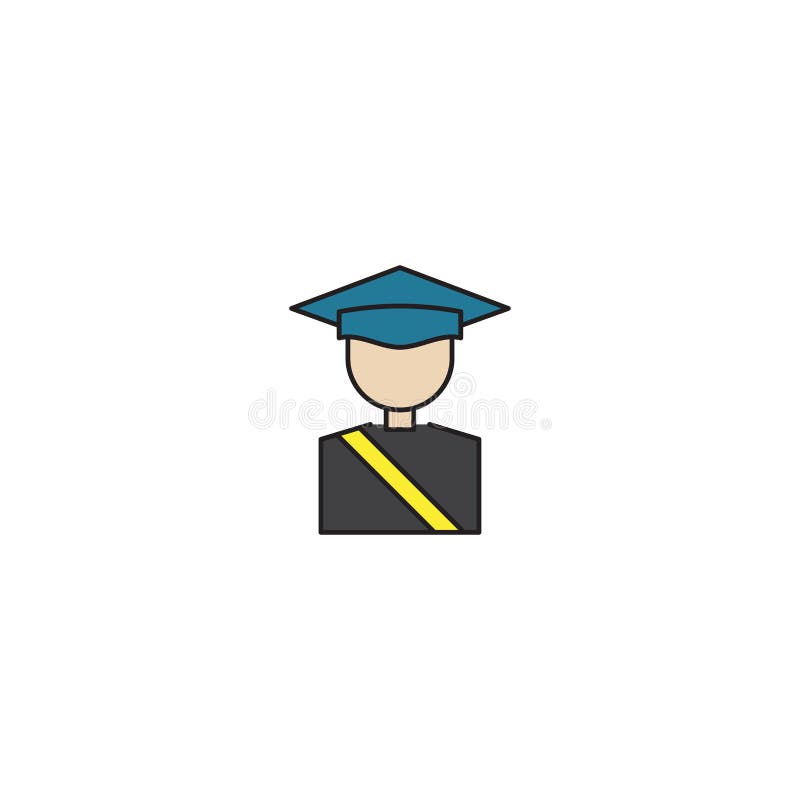 Símbolo de icono del vector de graduación aislado en fondo blanco stock de ilustración