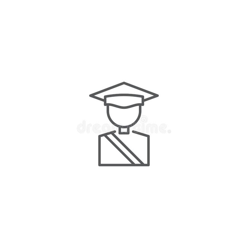 Símbolo de icono del vector de graduación aislado en fondo blanco stock de ilustración