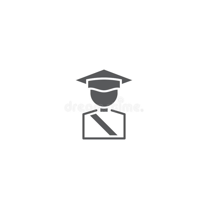 Símbolo de icono del vector de graduación aislado en fondo blanco libre illustration