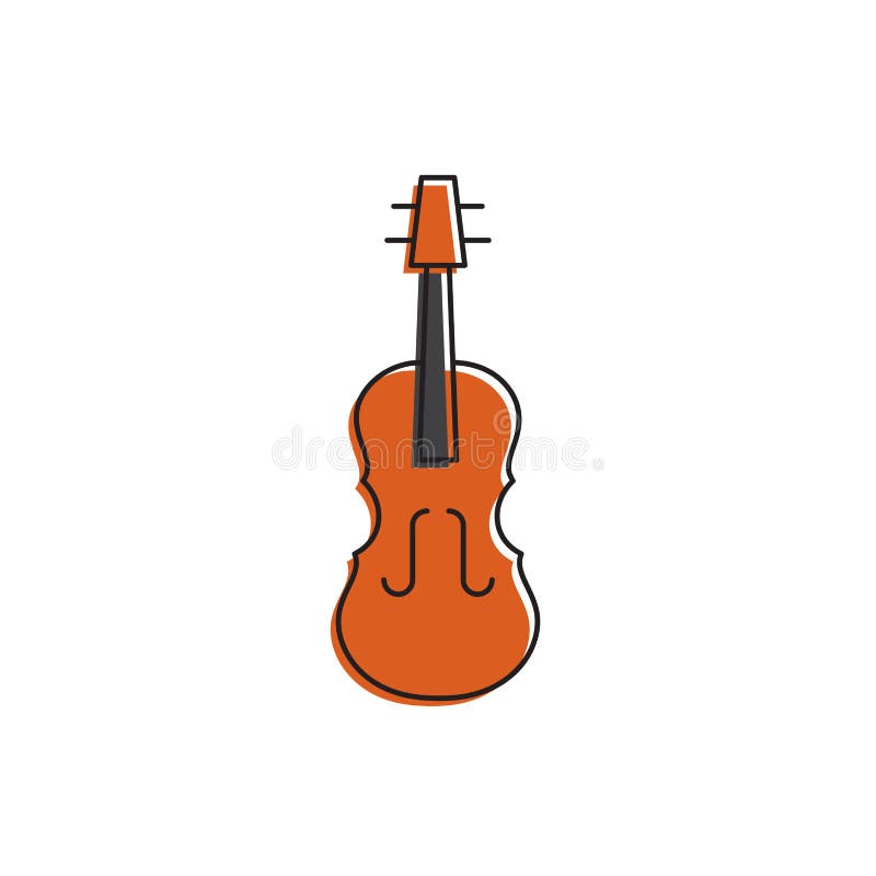 Símbolo De Icono Del Vector Del Violín Música Aislada En Fondo Blanco