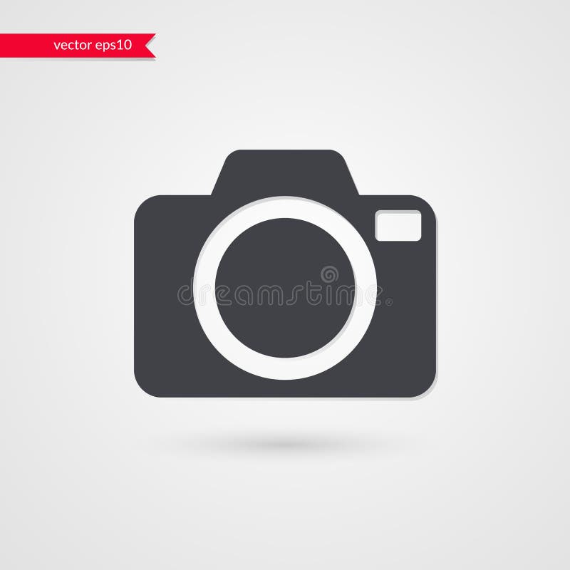 Vector camera symbol. Isolated infographic gray sign. Icon illustration for web design, photography, article, news, instagram, picture, blog. Vector camera symbol. Isolated infographic gray sign. Icon illustration for web design, photography, article, news, instagram, picture, blog