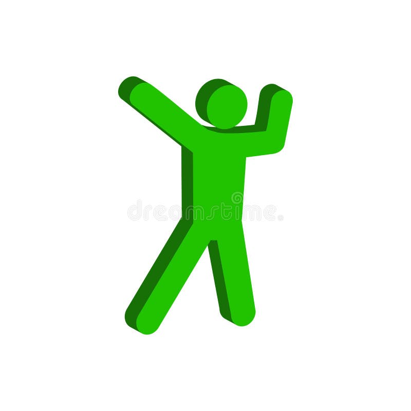 Símbolo de la danza Icono o logotipo isométrico plano pictograma FO del estilo 3D stock de ilustración Símbolo de la danza Icono o logotipo isométrico plano pictograma FO del estilo 3D stock de ilustración