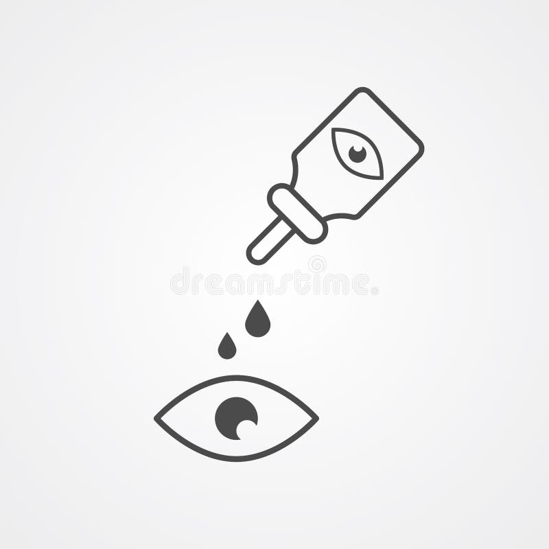 Símbolo de la muestra del icono del vector del descenso de ojo stock de ilustración Símbolo de la muestra del icono del vector del descenso de ojo stock de ilustración