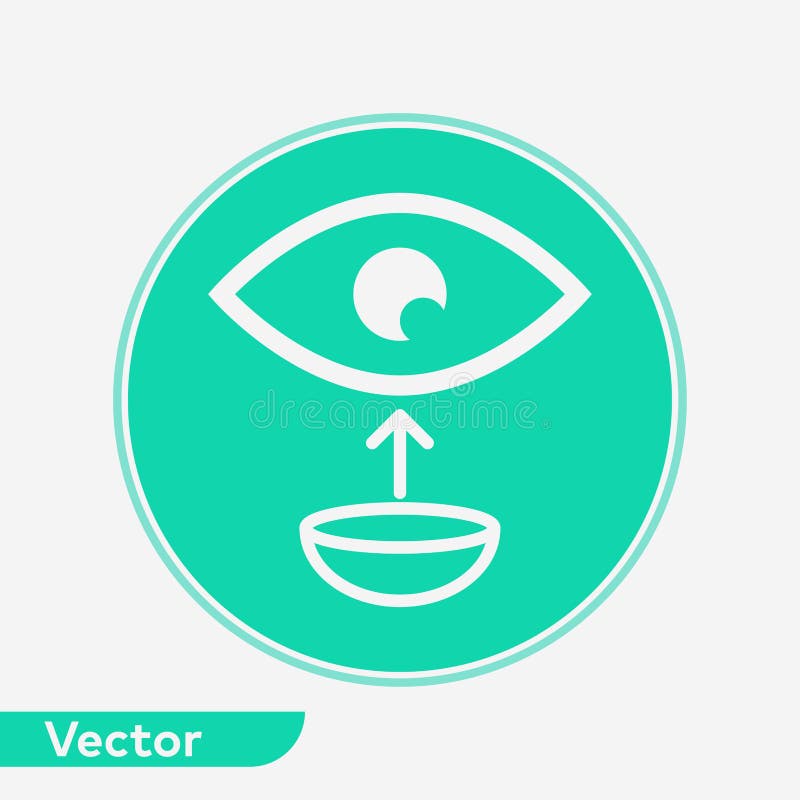 Símbolo de la muestra del icono del vector de la lente de contacto libre illustration Símbolo de la muestra del icono del vector de la lente de contacto libre illustration