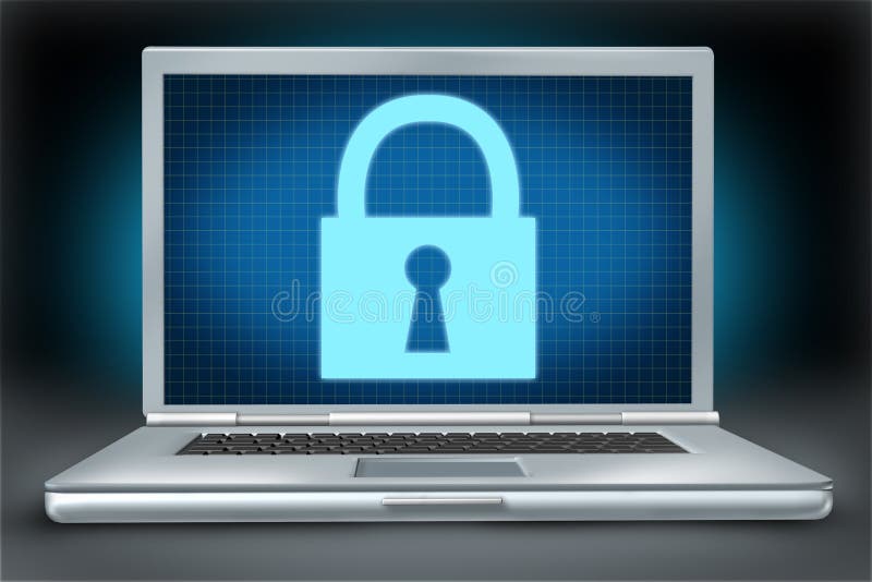 Símbolo de la tecnología de Securitylaptop del firewall network libre illustration Símbolo de la tecnología de Securitylaptop del firewall network libre illustration