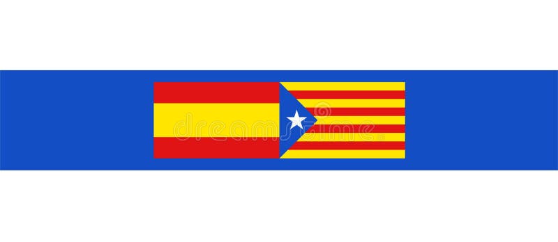 Símbolo de las banderas de España y de Cataluña ilustración del vector Símbolo de las banderas de España y de Cataluña ilustración del vector