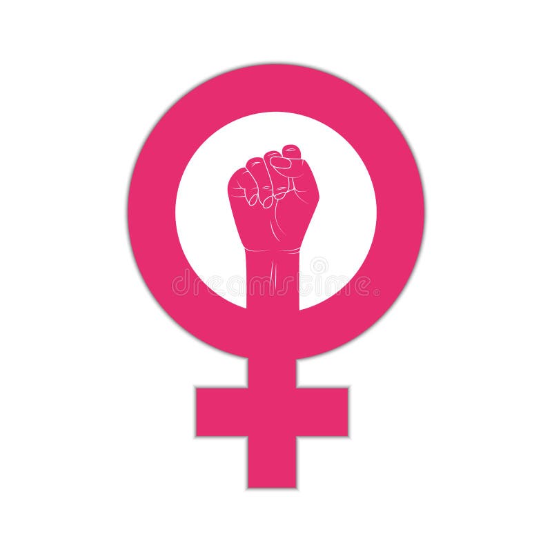 Símbolo de las derechas de las mujeres Poder del feminismo Día internacional de la mujer Símbolo de la hermandad Puño femenino co