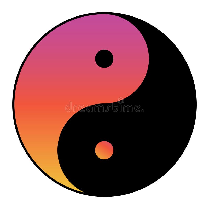 Símbolo de Yin yang de la armonía y de la balanza con efecto del color de agua stock de ilustración Símbolo de Yin yang de la armonía y de la balanza con efecto del color de agua stock de ilustración