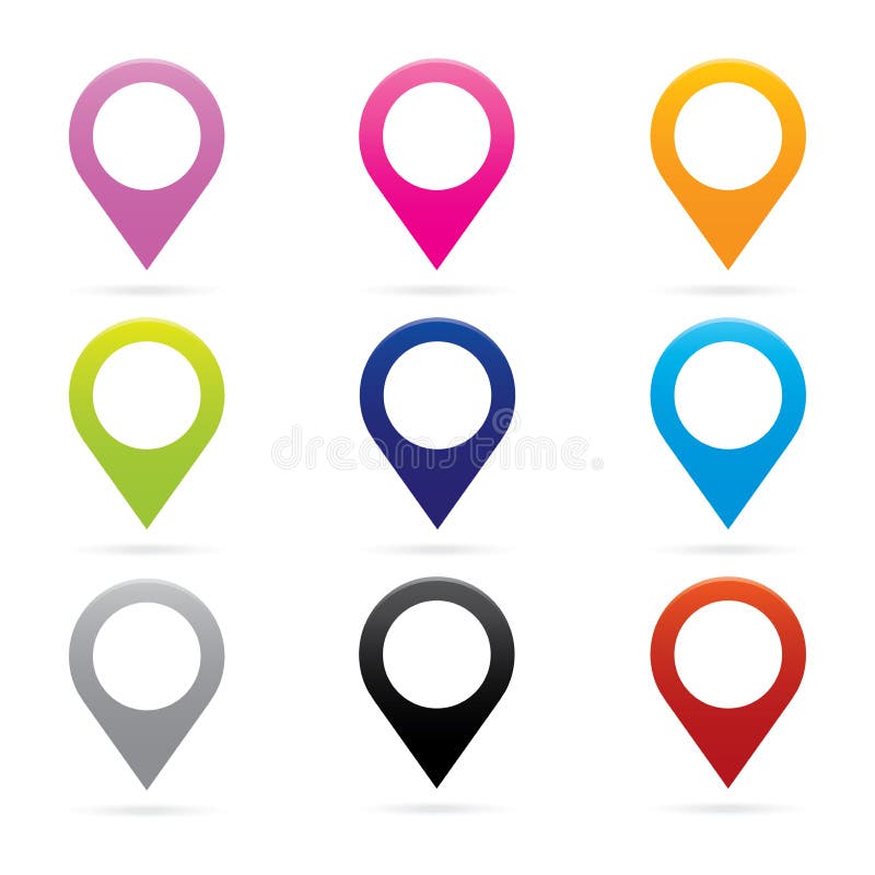 Símbolo determinado de la bandera de la ubicación de GPS del marcador del icono del indicador del mapa ilustración del vector Símbolo determinado de la bandera de la ubicación de GPS del marcador del icono del indicador del mapa ilustración del vector