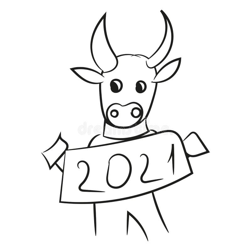 Símbolo do novo ano o primeiro feriado do ano em que o touro é o elemento do citilo japonês ilustração stock