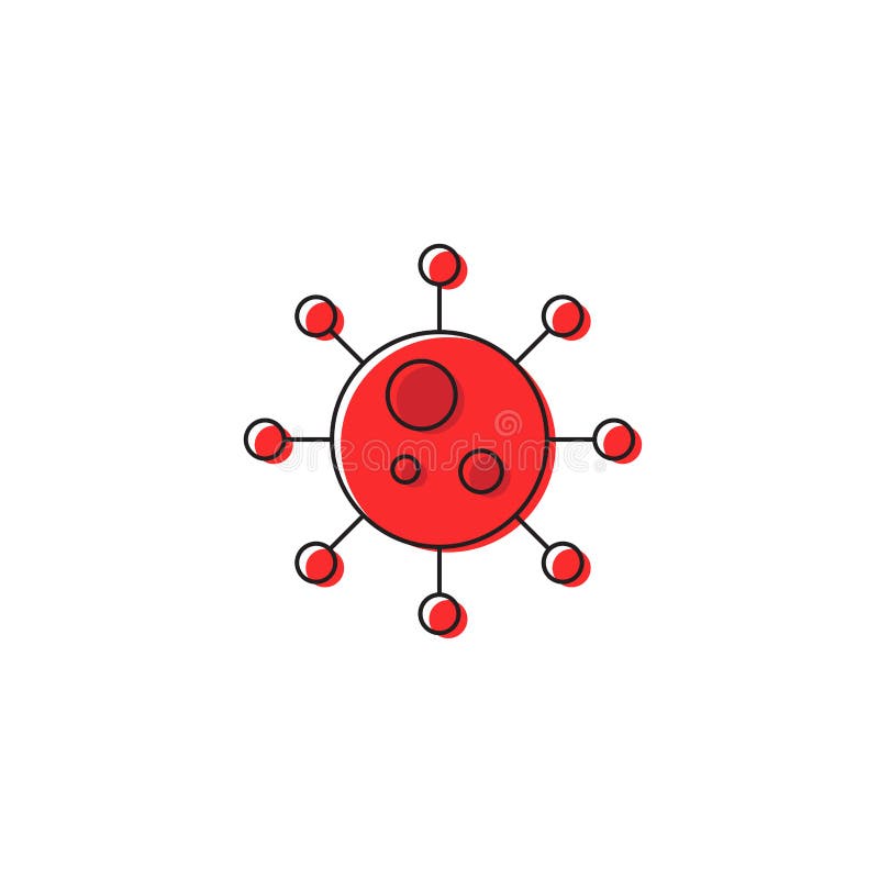Símbolo do vetor de linha do vírus corona isolado em fundo branco