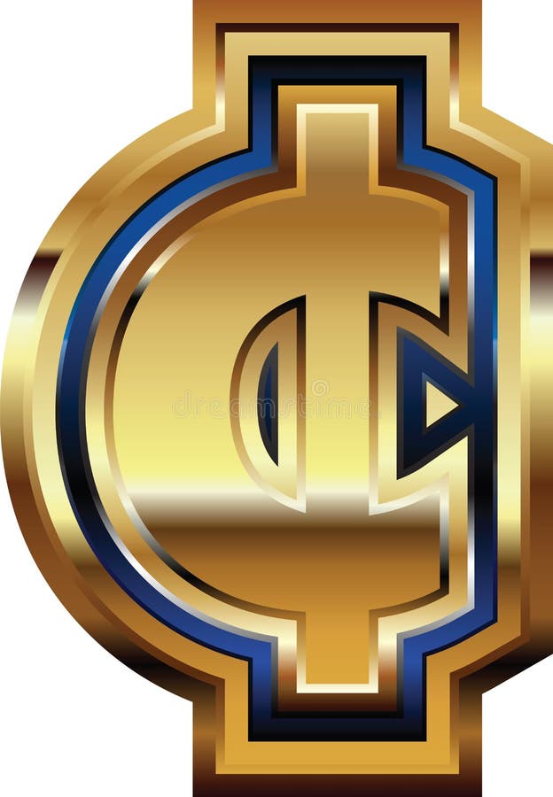 Símbolo dourado do centavo ilustração royalty free Símbolo dourado do centavo ilustração royalty free