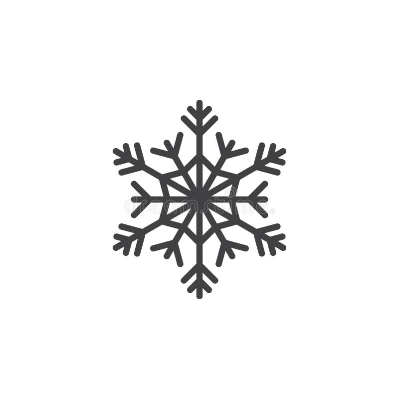 Símbolo frio, linha ícone do floco de neve, sinal do vetor do esboço, pi linear