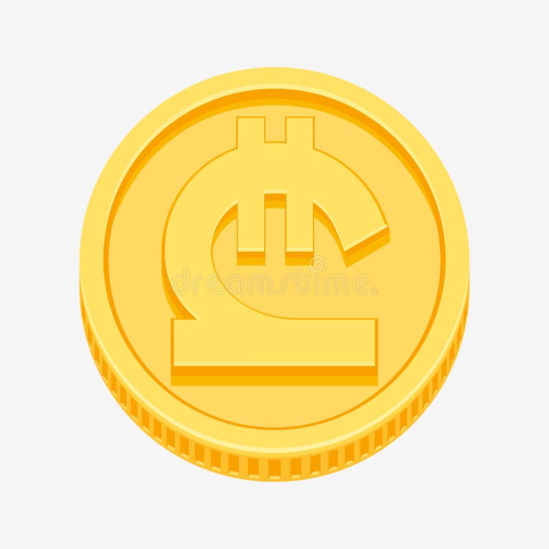 Símbolo Georgian do lari na moeda de ouro ilustração do vetor