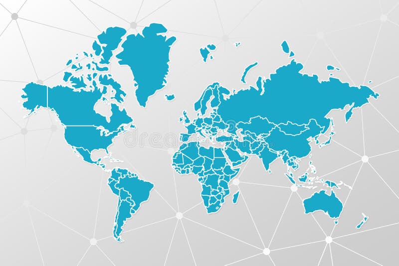 Símbolo Infographic Del Mapa Del Mundo Del Vector En Fondo Geométrico