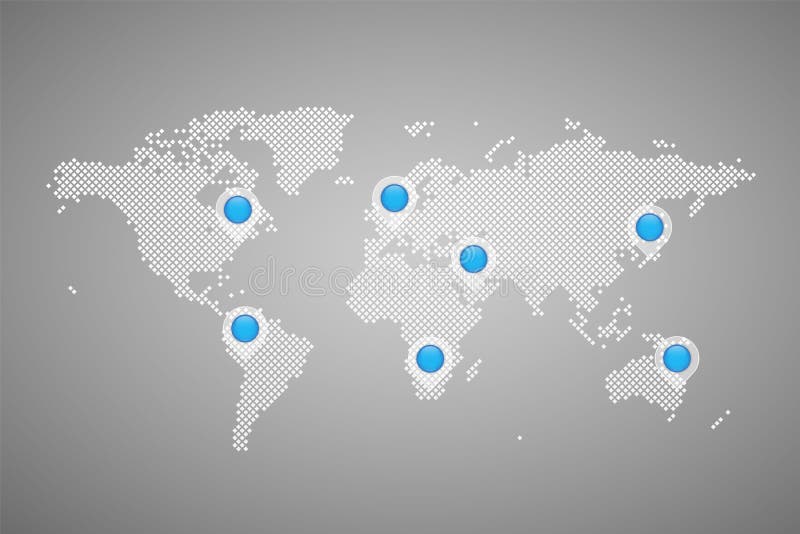 Símbolo Infographic Del Mapa Del Mundo Del Vector Icono Punteado Con