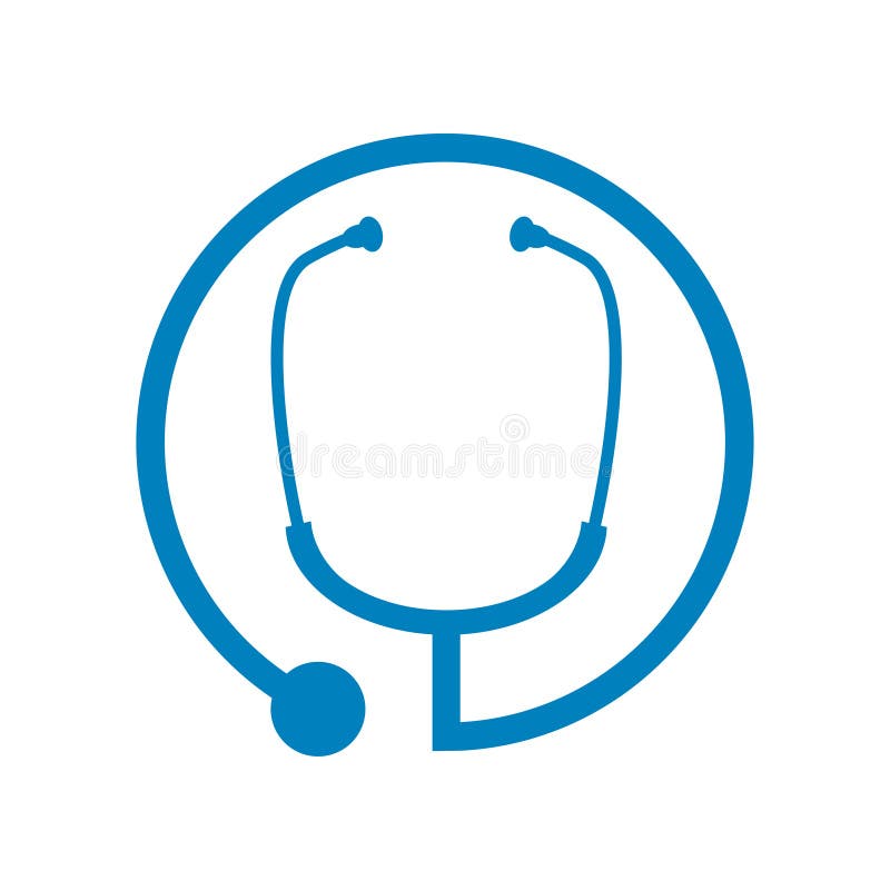Símbolo médico Logo Design del círculo del estetoscopio stock de ilustración Símbolo médico Logo Design del círculo del estetoscopio stock de ilustración