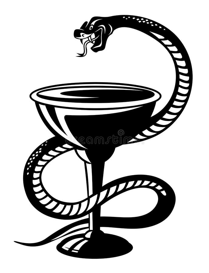 Símbolo médico - serpente no copo ilustração stock Símbolo médico - serpente no copo ilustração stock