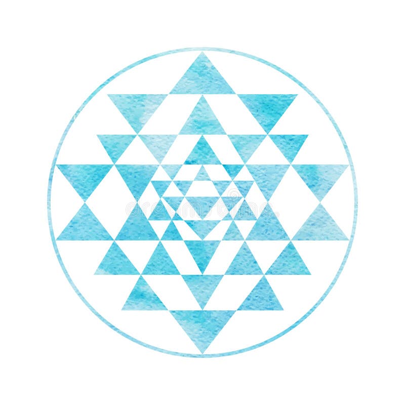 Símbolo sagrado Sri Yantra de la geometría y de la alquimia ilustración del vector Símbolo sagrado Sri Yantra de la geometría y de la alquimia ilustración del vector