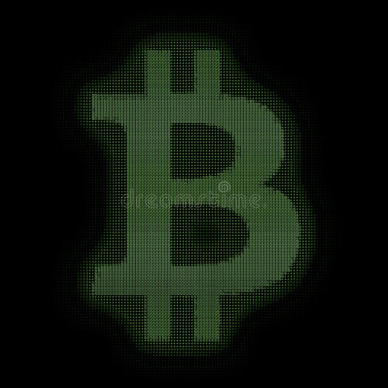 Símbolo verde de Bitcoin do vetor construído com números Bitcoin, transferência do blockchain Representação do código de computad ilustração stock Símbolo verde de Bitcoin do vetor construído com números Bitcoin, transferência do blockchain Representação do código de computad ilustração stock