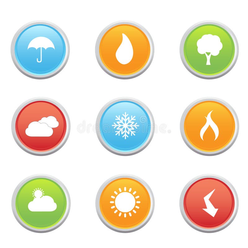 Weather forecast symbols or signs. Weather forecast symbols or signs