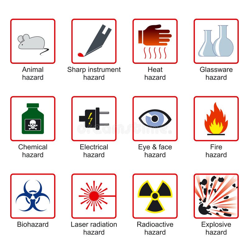 Símbolos de la seguridad del laboratorio