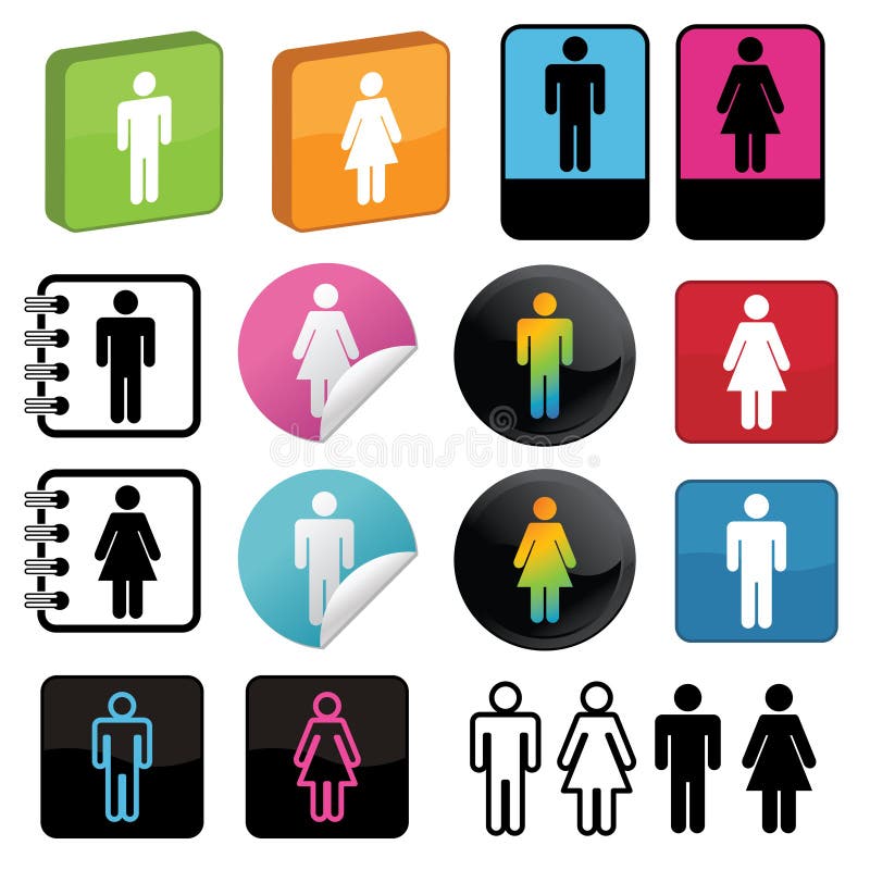 Símbolos del hombre y de la mujer ilustración del vector Símbolos del hombre y de la mujer ilustración del vector