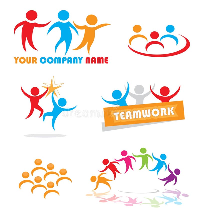 Símbolos del trabajo en equipo stock de ilustración Símbolos del trabajo en equipo stock de ilustración