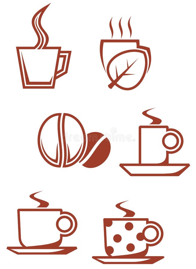 Símbolos de chá e café ilustração do vetor