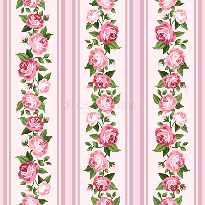 Sömlös avriven modell för tappning med rosa rosor royaltyfri illustrationer Sömlös avriven modell för tappning med rosa rosor royaltyfri illustrationer