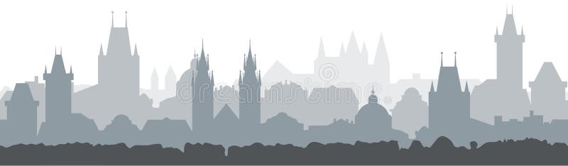Sömlös bakgrund för Cityscape Vektorillustrationdesign - Prague stad royaltyfri illustrationer Sömlös bakgrund för Cityscape Vektorillustrationdesign - Prague stad royaltyfri illustrationer