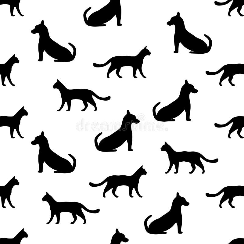 Sömlös bakgrund med katten och hunden royaltyfri illustrationer Sömlös bakgrund med katten och hunden royaltyfri illustrationer