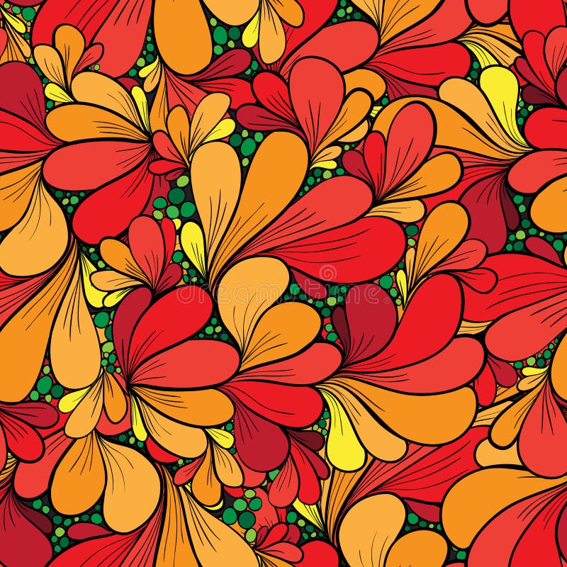 Sömlös blom- bakgrund med abstrakta blommor vektor illustrationer Sömlös blom- bakgrund med abstrakta blommor vektor illustrationer