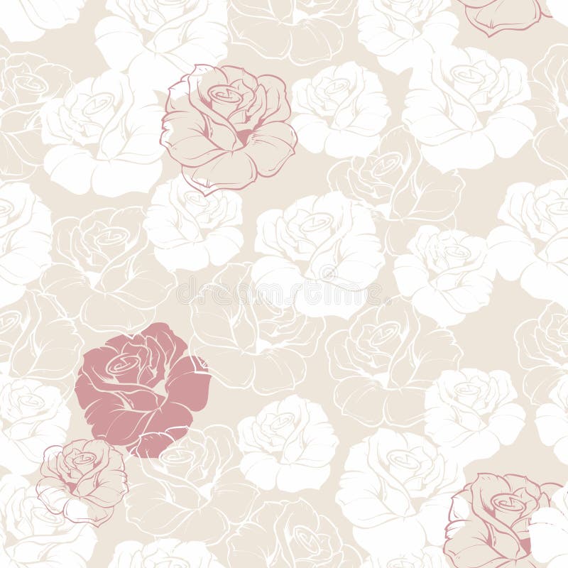 Sömlös blom- vektormodellvit och röda rosor royaltyfri illustrationer Sömlös blom- vektormodellvit och röda rosor royaltyfri illustrationer