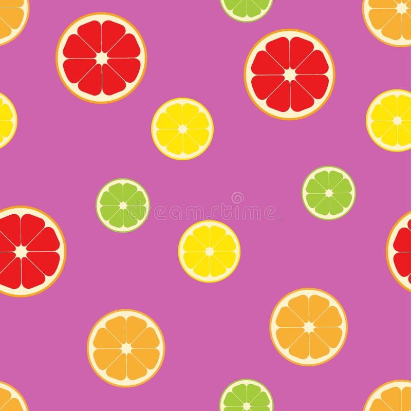 Sömlös färg för citrusfruktskivamodell vektor illustrationer Sömlös färg för citrusfruktskivamodell vektor illustrationer